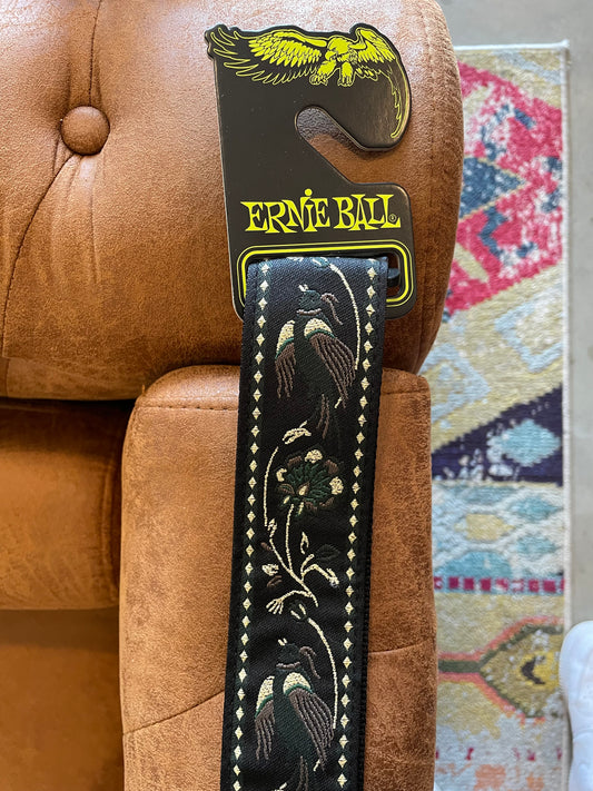 Ernie Ball Classic Jacquard Guitar/Bass Strap - Black Pleasant Pheasant
