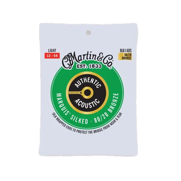 Martin MA140S .012-.054 Authentic Acoustic Marquis Silked 80/20 Bronze Guitar Strings - Light