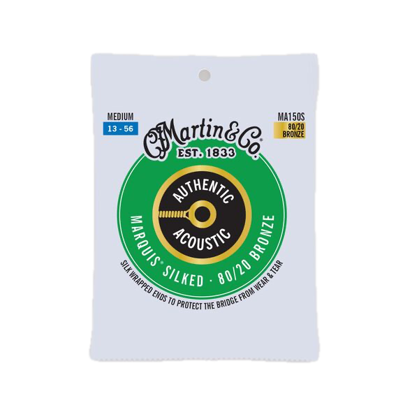 Martin MA150S .013-.056 Authentic Acoustic Marquis Silked 80/20 Bronze Guitar Strings - Medium