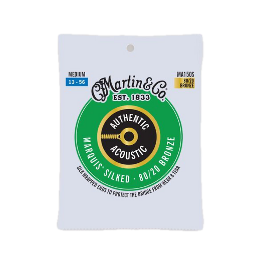 Martin MA150S .013-.056 Authentic Acoustic Marquis Silked 80/20 Bronze Guitar Strings - Medium