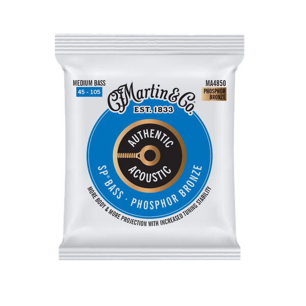 Martin MA4850 .045-.105 Authentic Acoustic Superior Performance SP Phosphor Bronze Bass Guitar Strings - Medium
