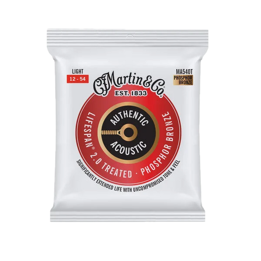 Martin MA540T .012-.054 Authentic Acoustic Lifespan 2.0 Treated 92/8 Phosphor Bronze Guitar Strings - Light