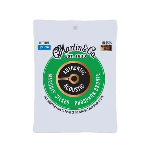 Martin MA550S .013-.056 Authentic Acoustic Marquis Silked 92/8 Phosphor Bronze Guitar Strings - Medium