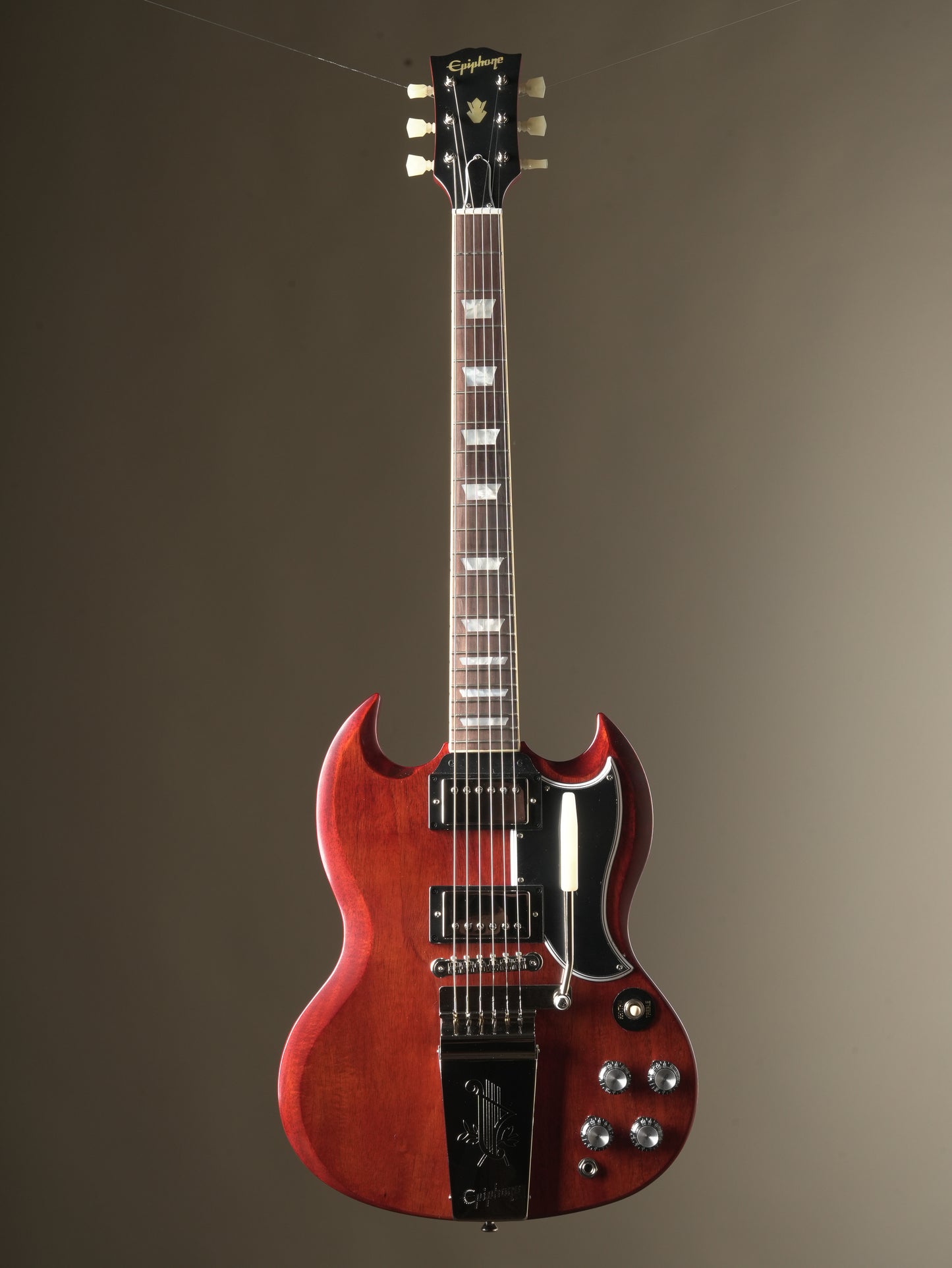 Epiphone "Inspired by Gibson Custom Shop" 1964 SG Standard Electric Guitar w/ Maestro Vibrola - Cherry Red, incl. OHSC