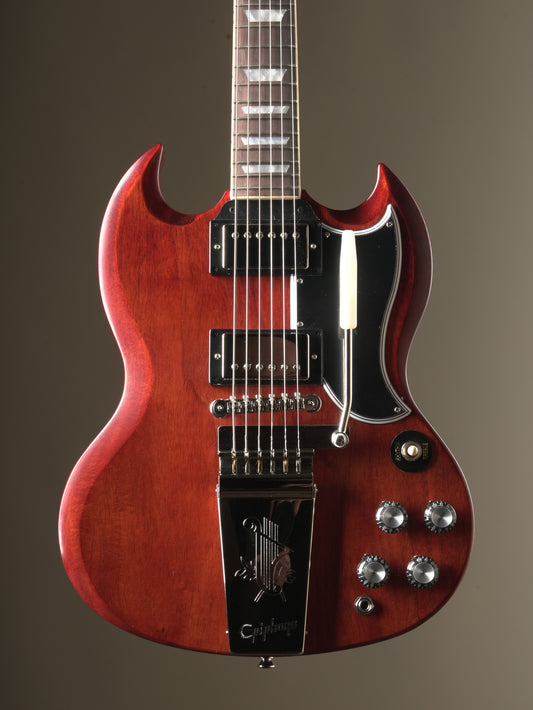 Epiphone "Inspired by Gibson Custom Shop" 1964 SG Standard Electric Guitar w/ Maestro Vibrola - Cherry Red, incl. OHSC