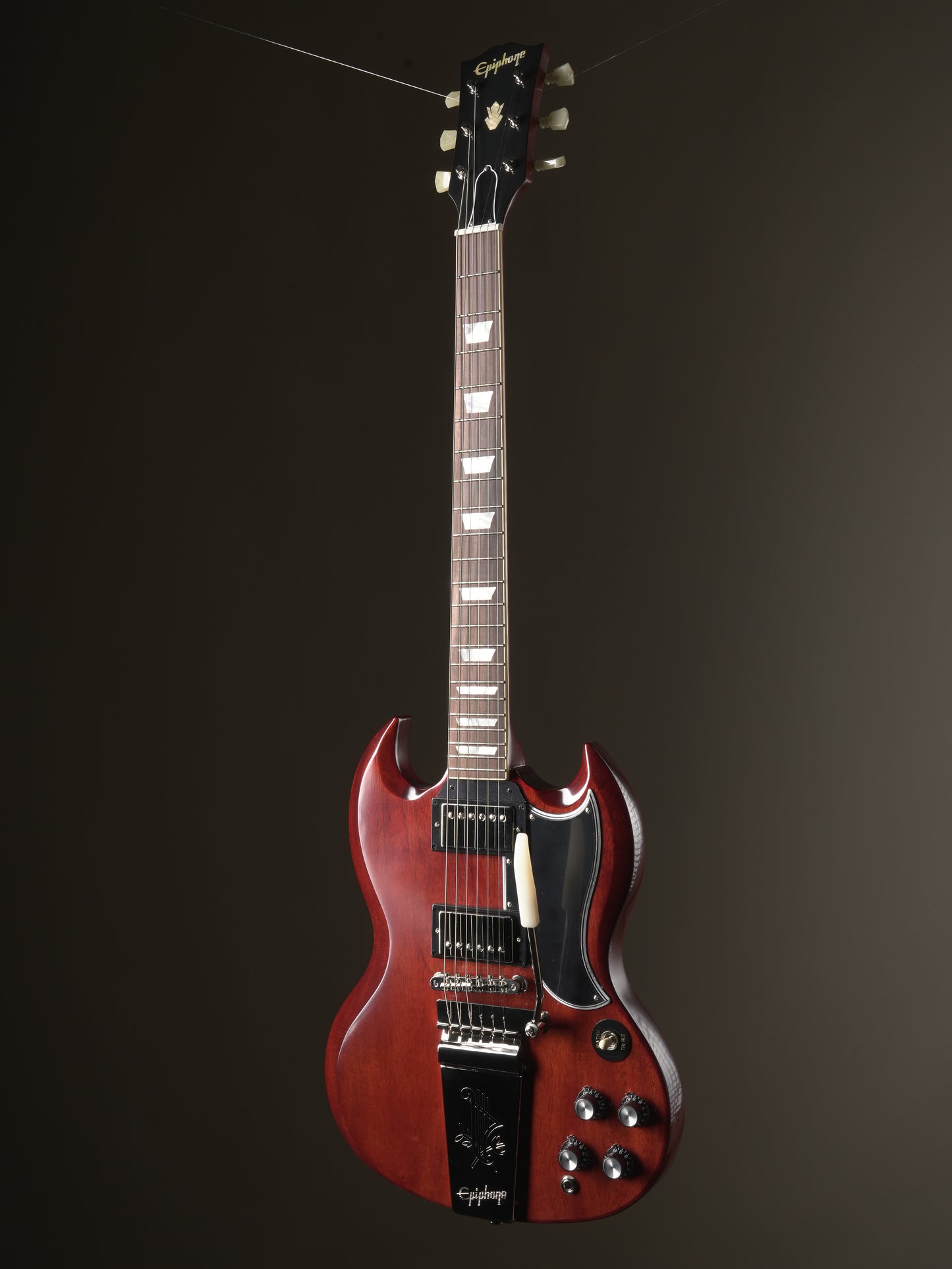 Epiphone "Inspired by Gibson Custom Shop" 1964 SG Standard Electric Guitar w/ Maestro Vibrola - Cherry Red, incl. OHSC