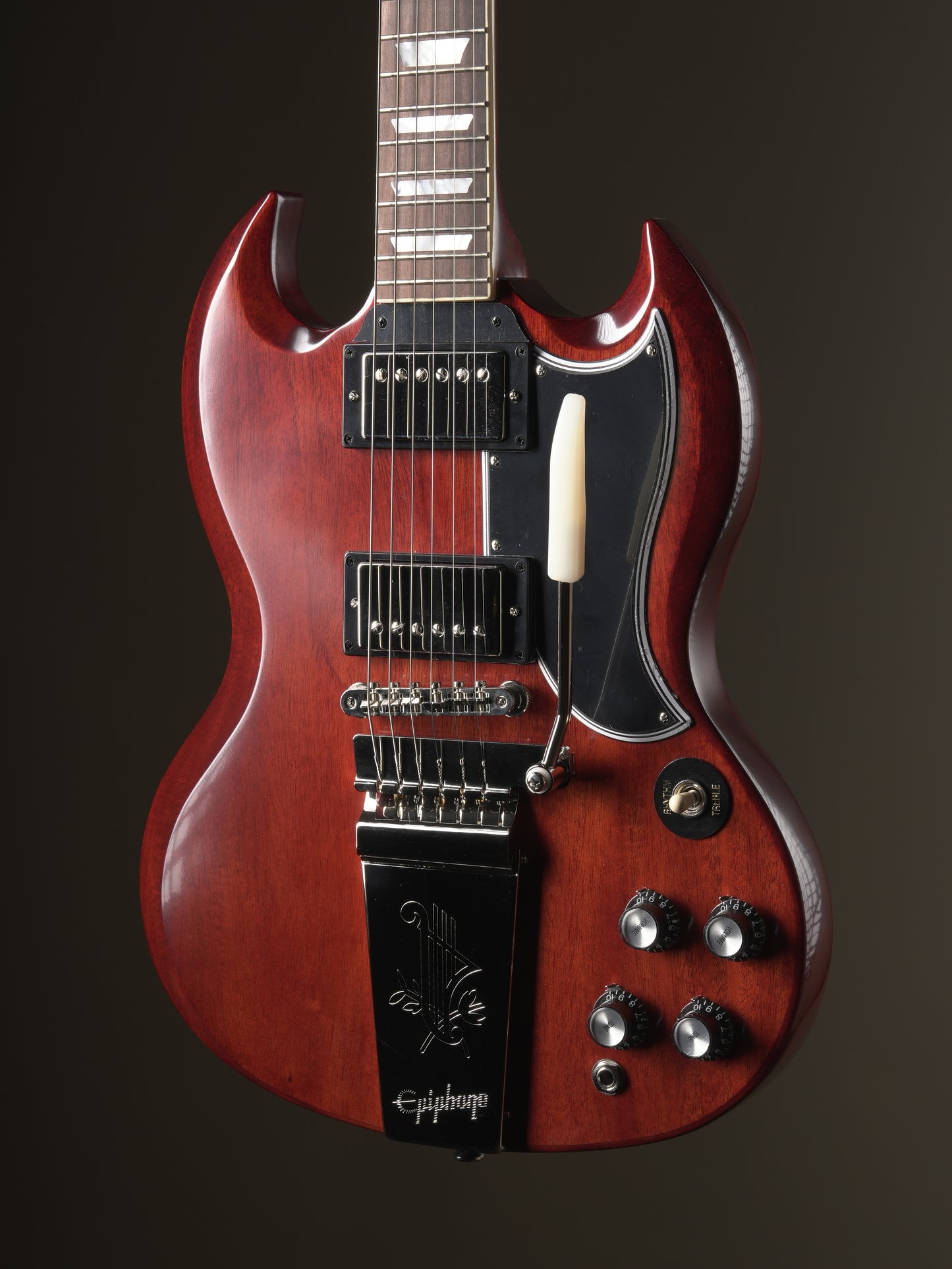 Epiphone "Inspired by Gibson Custom Shop" 1964 SG Standard Electric Guitar w/ Maestro Vibrola - Cherry Red, incl. OHSC