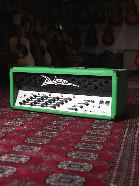 Diezel VH4 100w Tube Amplifier Head w. Columbus Footswitch - One-off Neon Green Tolex from factory