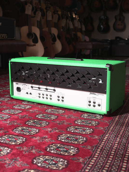 Diezel VH4 100w Tube Amplifier Head w. Columbus Footswitch - One-off Neon Green Tolex from factory