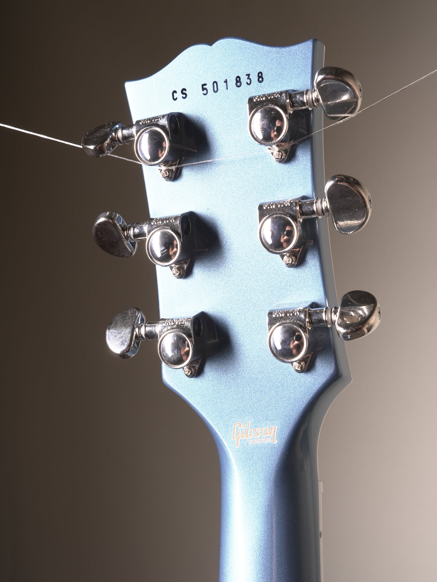 Gibson Custom Shop Les Paul Custom Chambered F Holes - Pelham Blue Gloss incl. OHSC
