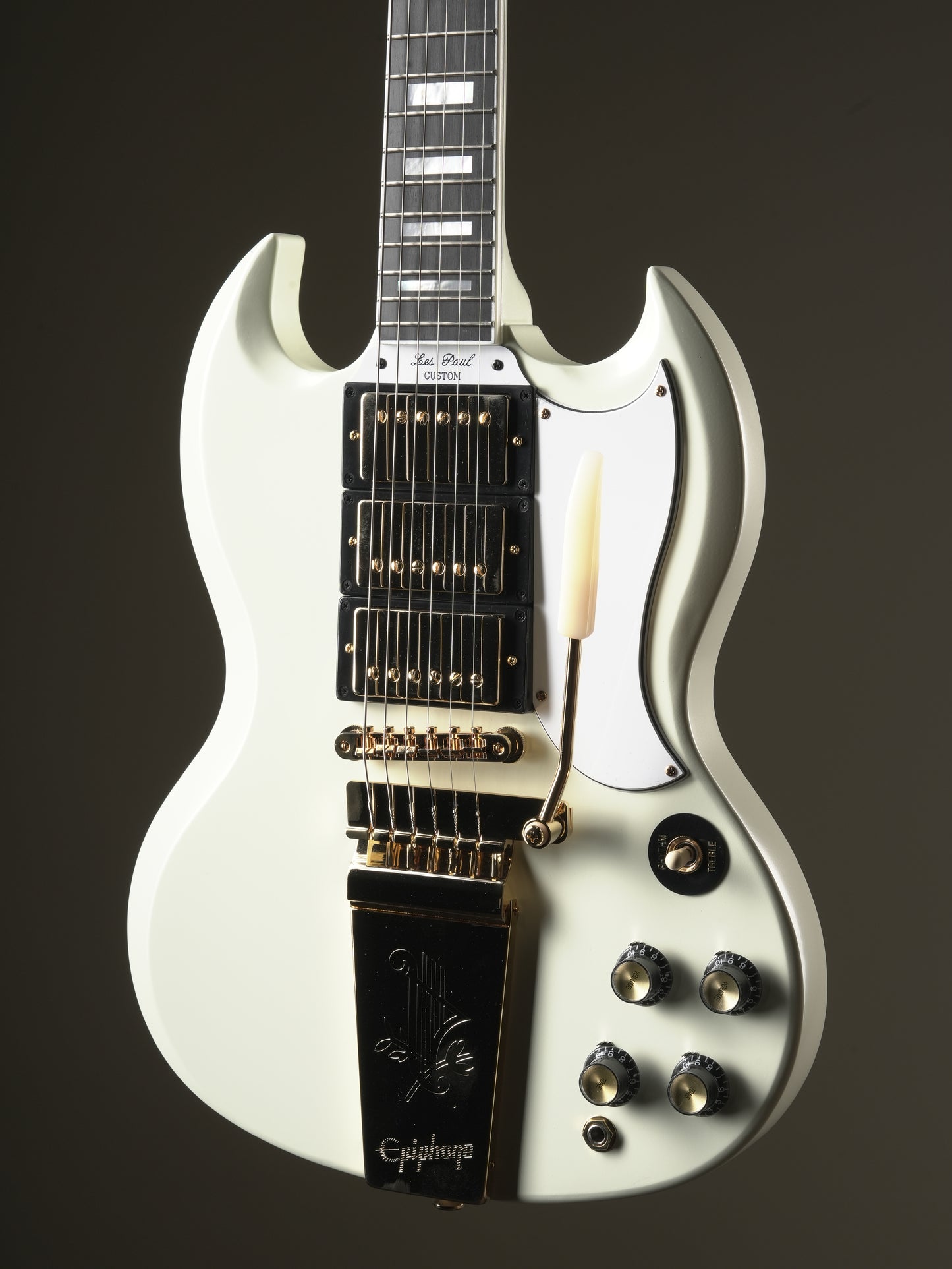Epiphone "Inspired by Gibson Custom shop" 1963 Les Paul SG Custom w/ Maestro Vibrola - Arctic White incl. OHSC
