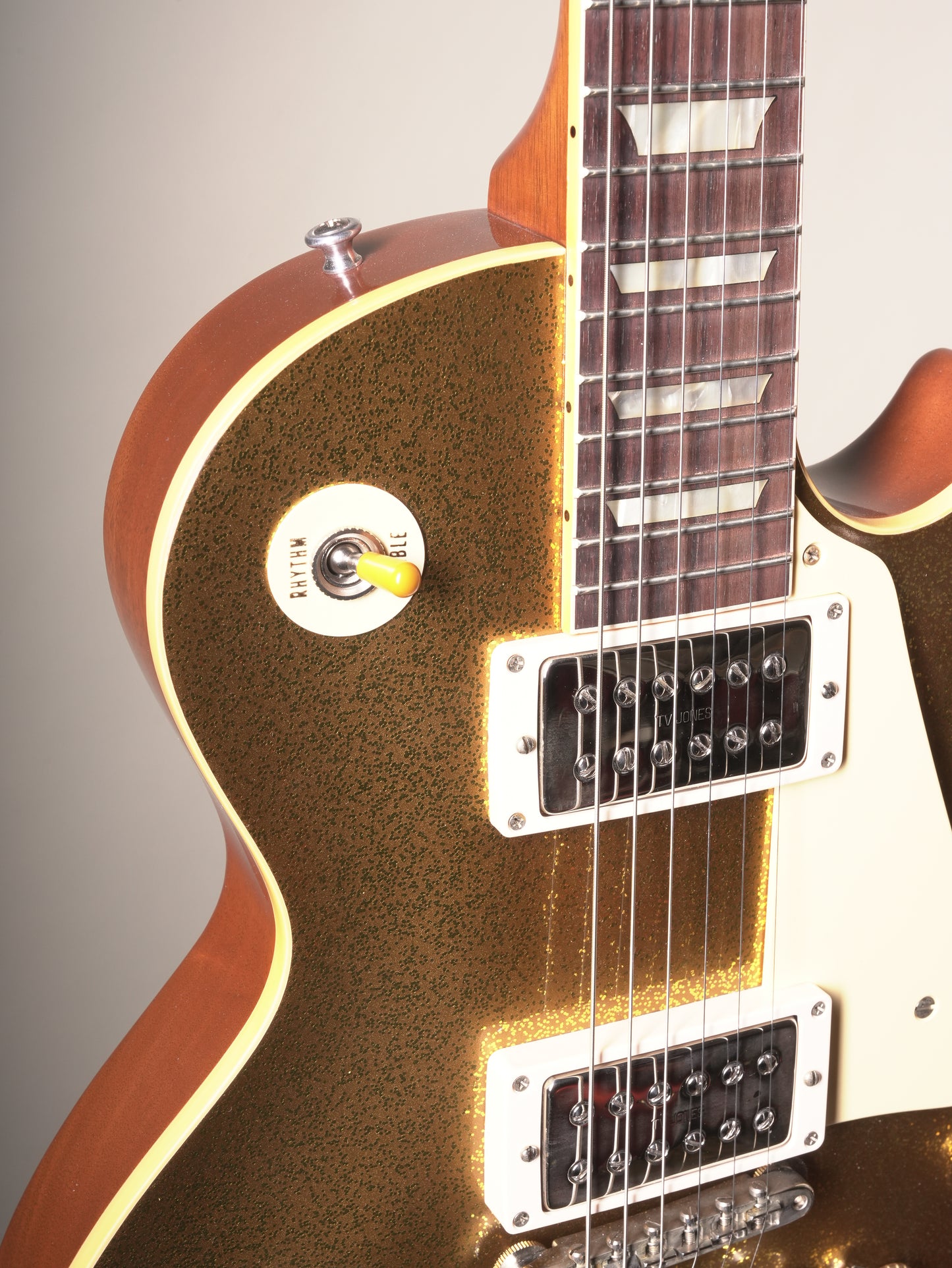 Gibson Custom Shop Limited Edition '57 Les Paul Standard TV Jones Electric Guitar - Gold Sparkle VOS, incl. OHSC