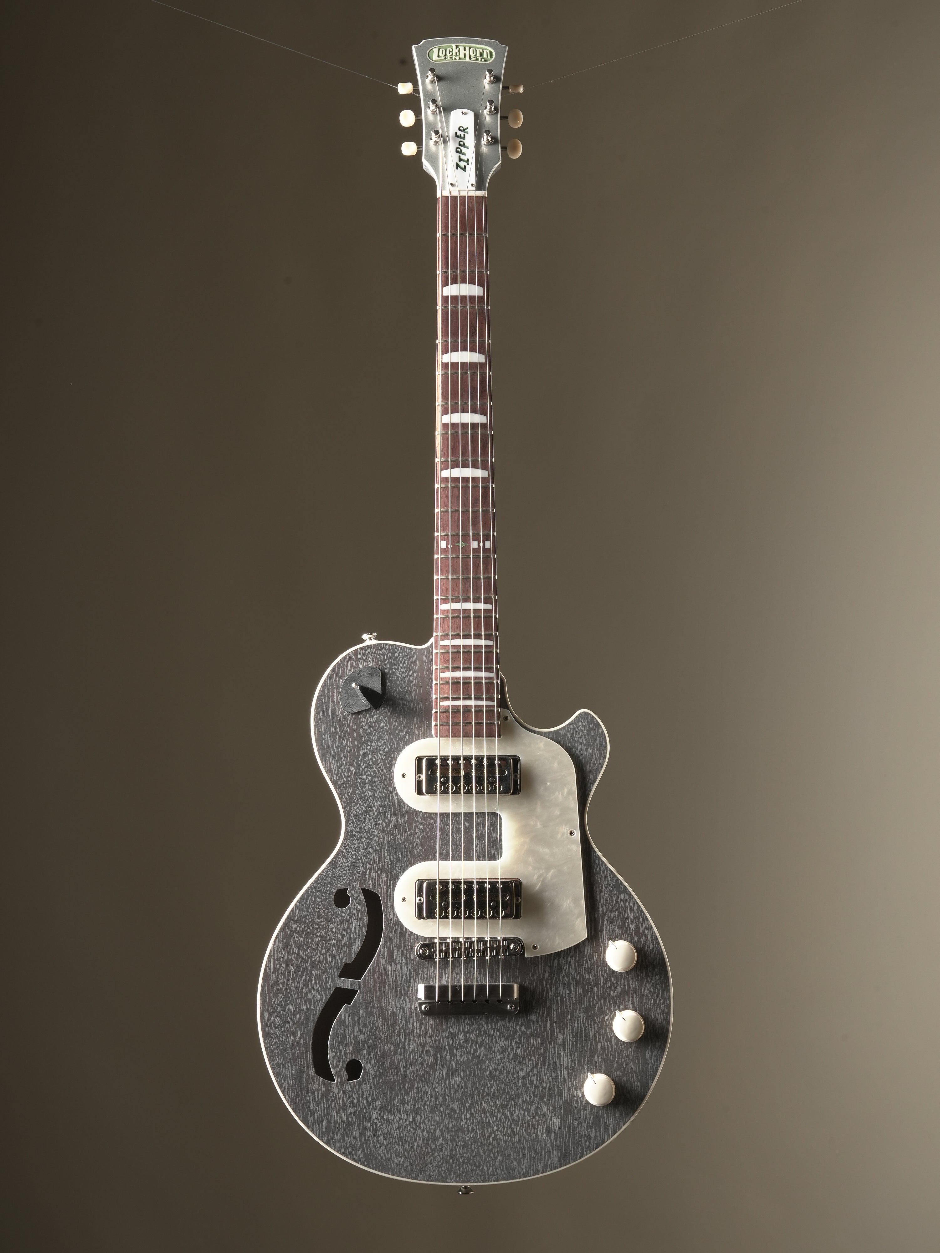 Lockhorn Zipper Electric Guitar - Grey Doghair, incl. Gigbag