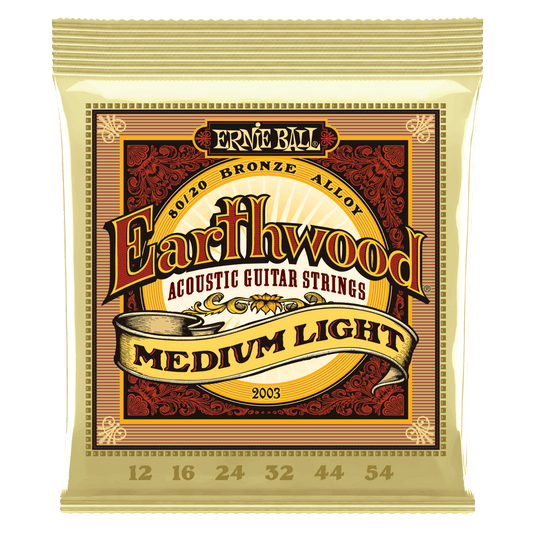 Ernie Ball Medium Light Earthwood 80/20 Bronze Acoustic Guitar Strings 12-54 - 2003
