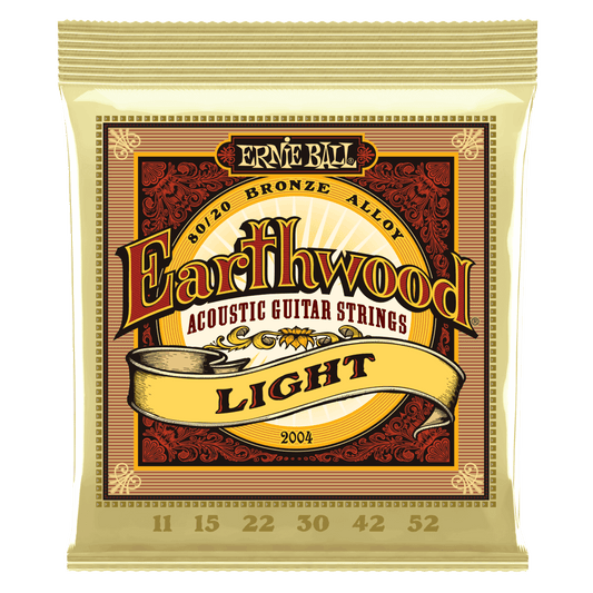 Ernie Ball Light Earthwood 80/20 Bronze Acoustic Guitar Strings 11-52 Gauge - 2004