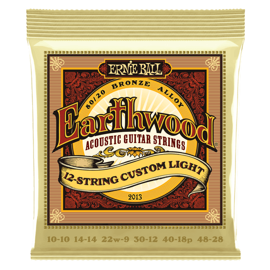 Ernie Ball Custom Light Earthwood 80/20 Bronze 12-String Acoustic Guitar Strings 10-48 Gauge - 2013