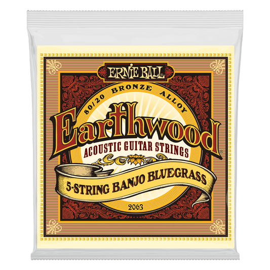 Ernie Ball Earthwood 80/20 Bronze Loop End 5-String Bluegrass Banjo Strings 9-20 Gauge - 2063