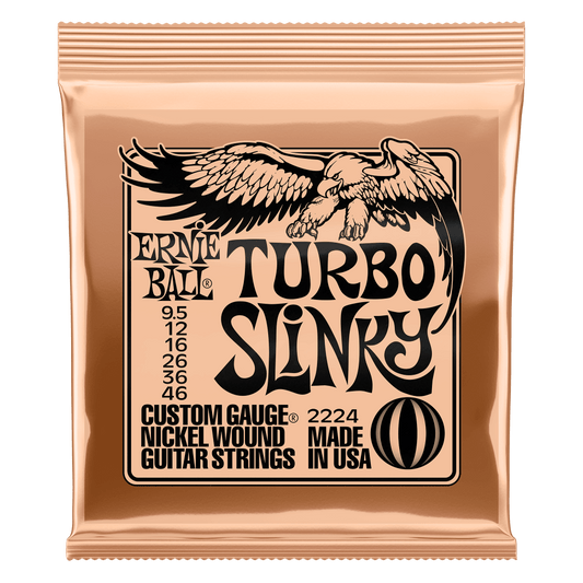 Ernie Ball Turbo Slinky Nickel Wound Electric Guitar Strings 9.5-46 Gauge - 2224