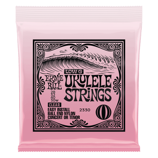 Ernie Ball Concert/Tenor Wound Low G Nylon Ball End Ukulele Strings - Clear