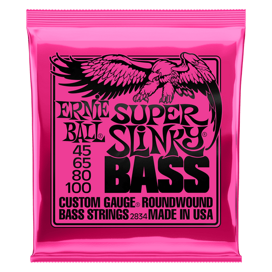 Ernie Ball Super Slinky Nickel Wound Electric Bass Strings 45-100 - 2834