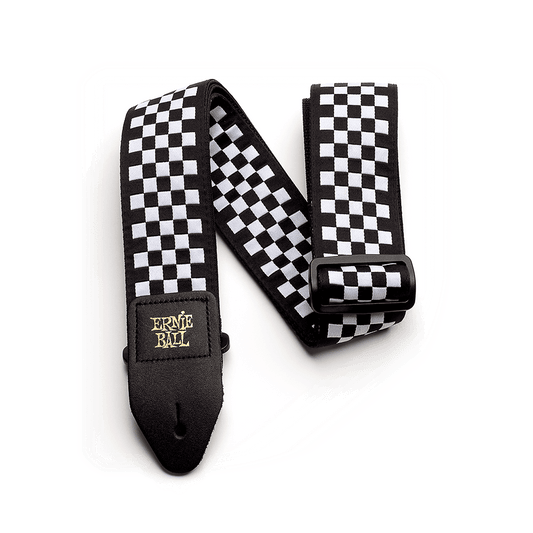Ernie Ball Classic Jaquard guitar/bass Strap Black and White Checkers