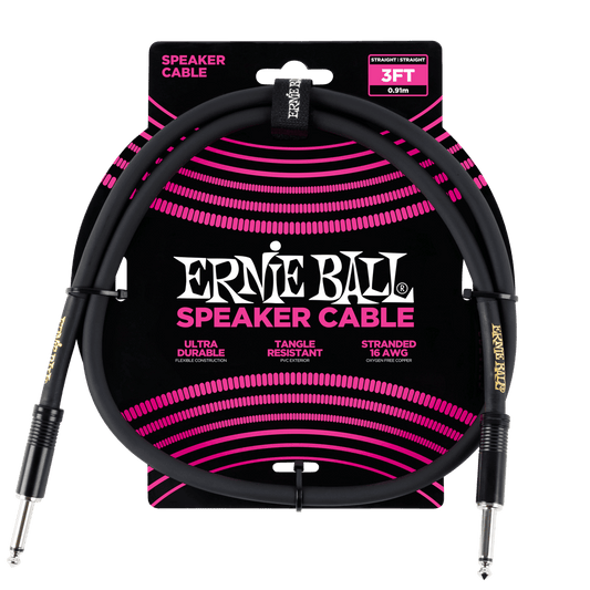 Ernie Ball Speaker Cable Straight/Straight 3ft - Black