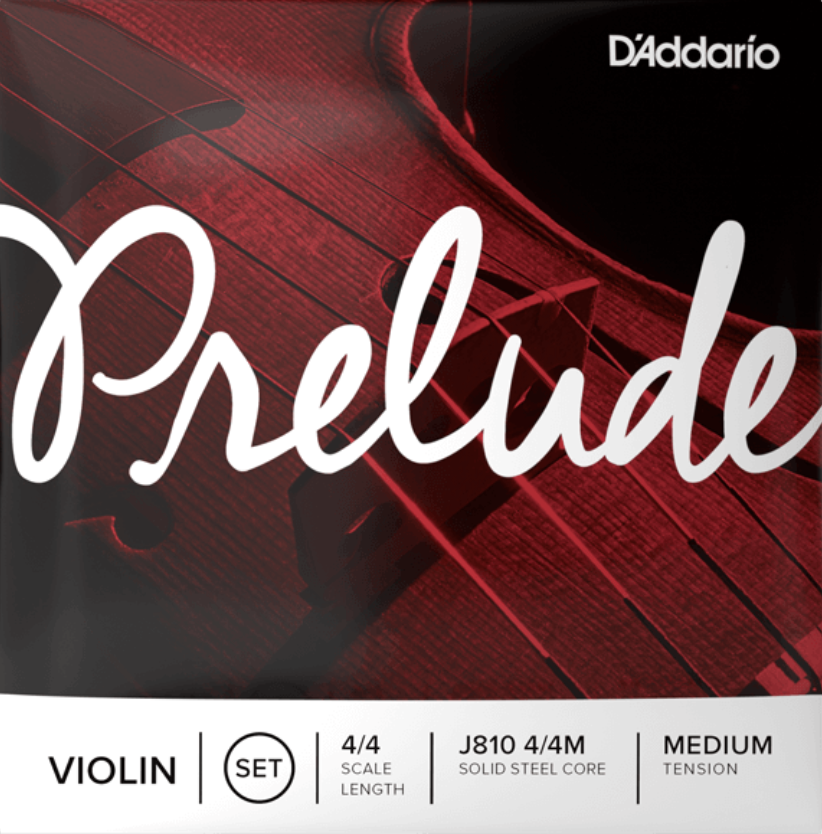 D'addario Prelude Violin String Set, 4/4 Scale, Medium Tension