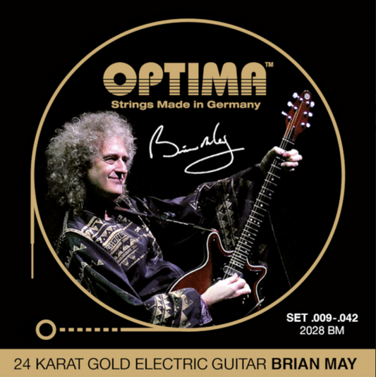 Optima Electric Guitar 24K GOLD STRINGS Satz 'Brian May' Signature 9-42