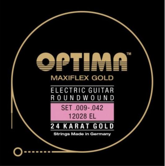 Optima Electric Guitar Strings MAXIFLEX 24K GOLD Satz extra light