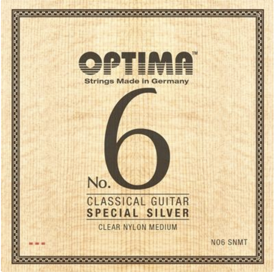 Optima Classical Guitar No.6 Konzertgitarre Special Silver Clear Nylon Medium SNMT