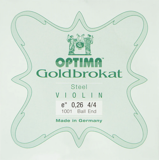 Optima Violin Strings Goldbrokat E1 0.26 Ball End 4/4