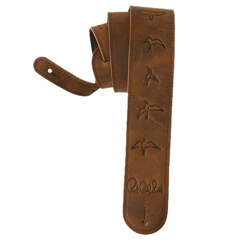 Paul Reed Smith 2.5" Distressed Birds Leather Strap - Brown