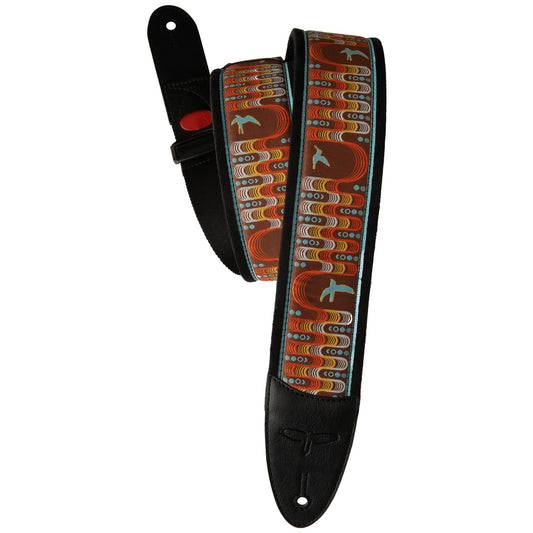 Paul Reed Smith 2.4" Padded Guitar Strap w/FLASH, Custom Jacquard Birds Wavelength
