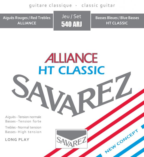 Savarez S.A. 540ARJ Alliance HT Classic Classical Guitar Strings - Mixed Tension - .024-.044 Nylon silver-plated wound