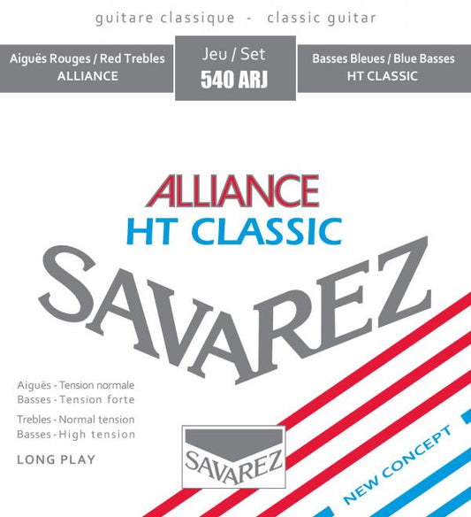 Savarez S.A. 540ARJ Alliance HT Classic Classical Guitar Strings - Mixed Tension - .024-.044 Nylon silver-plated wound