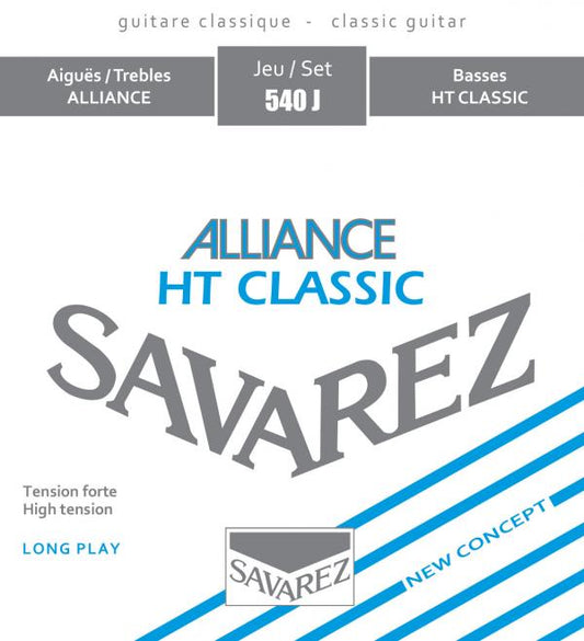 Savarez S.A. 540J Alliance HT Classic Classical Guitar Strings - High Tension - .025-.044 Nylon, Silverplated Wound