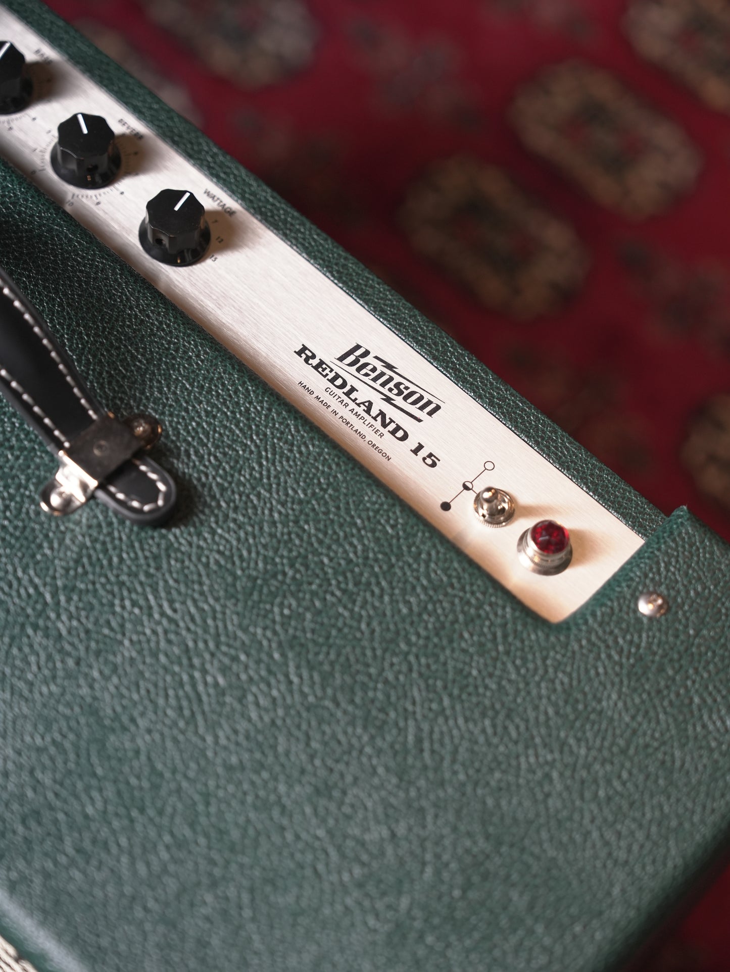 Benson Redland 15w-.5w 1x12" Combo Tube Guitar Amplifier - Green Tolex, Checkered Grille