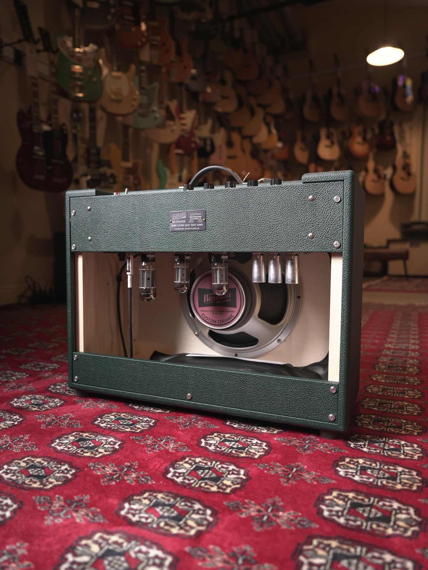 Benson Redland 15w-.5w 1x12" Combo Tube Guitar Amplifier - Green Tolex, Checkered Grille