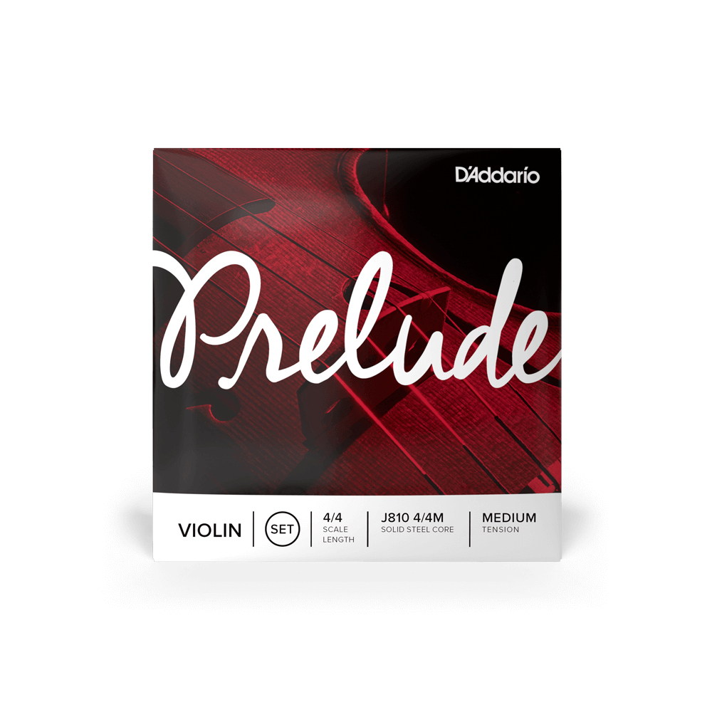 D'Addario Prelude Violin String Set, 4/4 Scale, Medium Tension - J810 4/4M