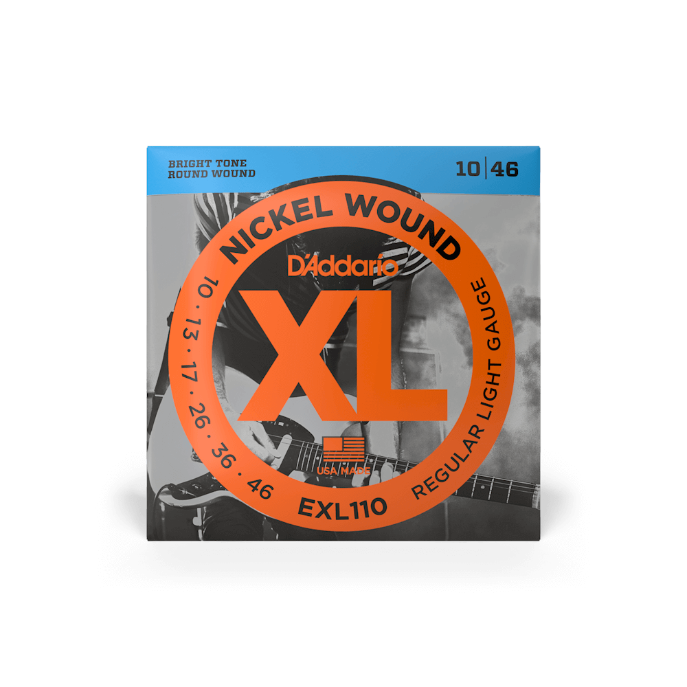 D'Addario Nickel Wound 10-46 Regular Light Electric Guitar Strings - EXL110