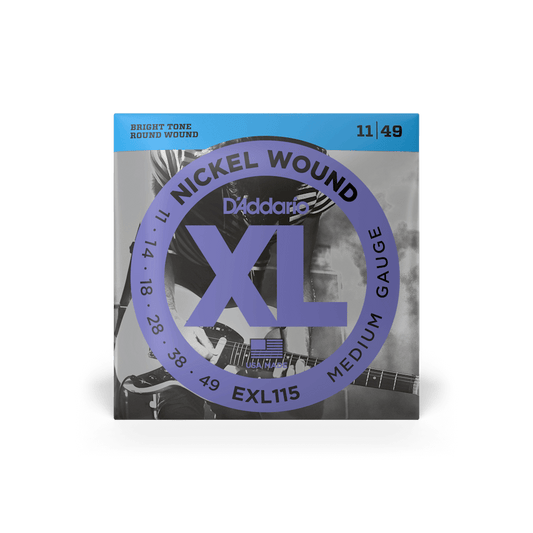 D'Addario Nickel Wound 11-49 Medium Electric Guitar Strings - EXL115
