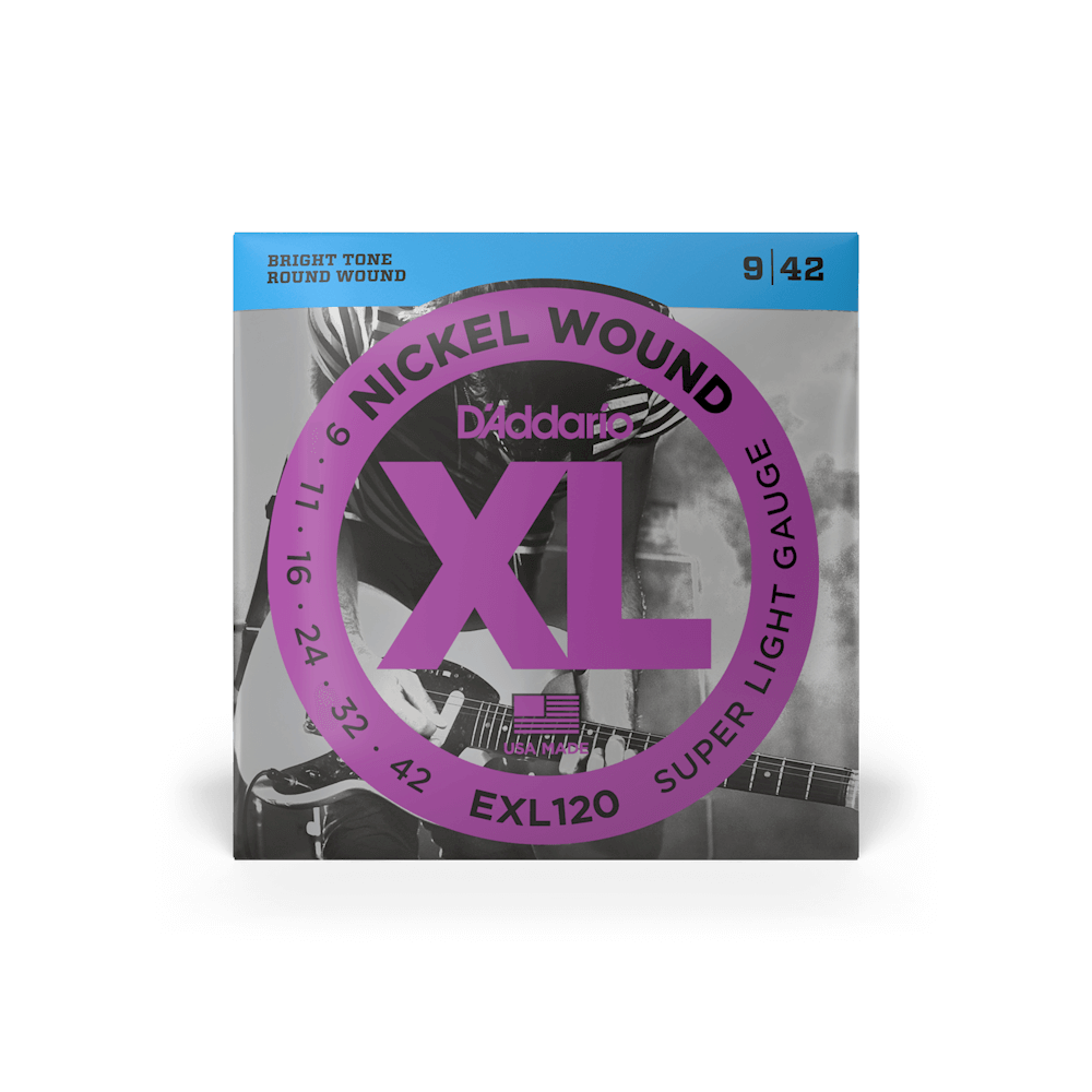 D'Addario Nickel Wound 09-42 Super Light Electric Guitar Strings - EXL120