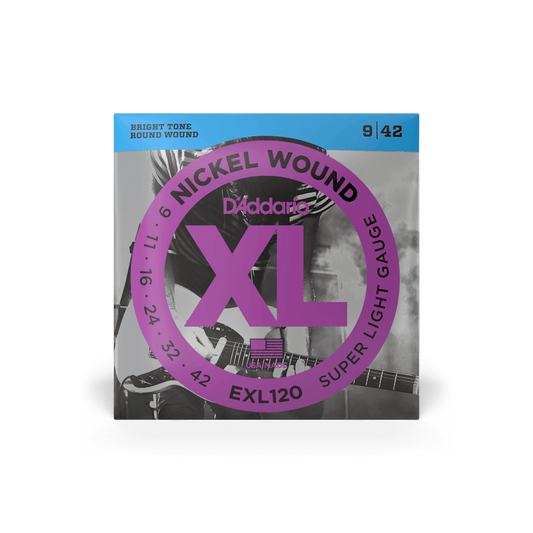 D'Addario Nickel Wound 09-42 Super Light Electric Guitar Strings - EXL120
