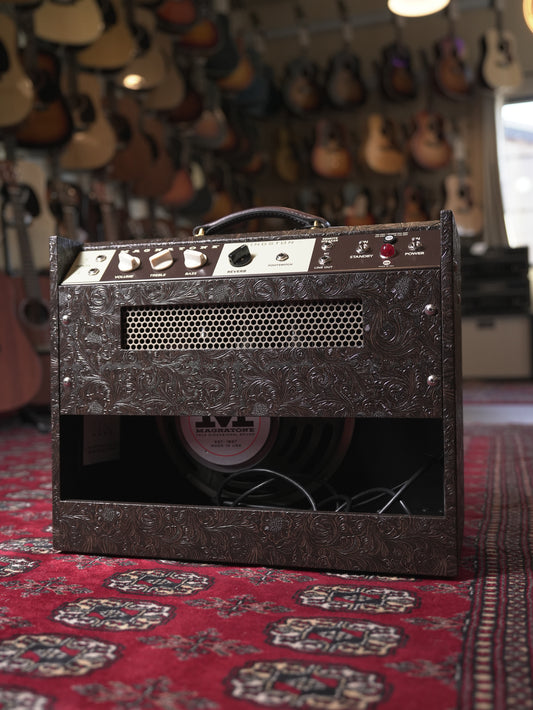 Magnatone Kingston 12w 1x12" Combo Tube Guitar Amplifier - Malibu Music Exclusive Brown Western Tolex w/ Gold Grille