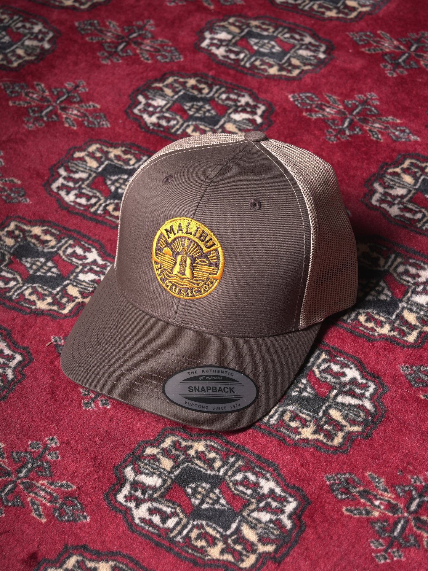 Malibu Music Round Logo Trucker Hat - Brown