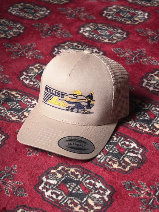 Malibu Music Surfer Trucker Hat - Sand