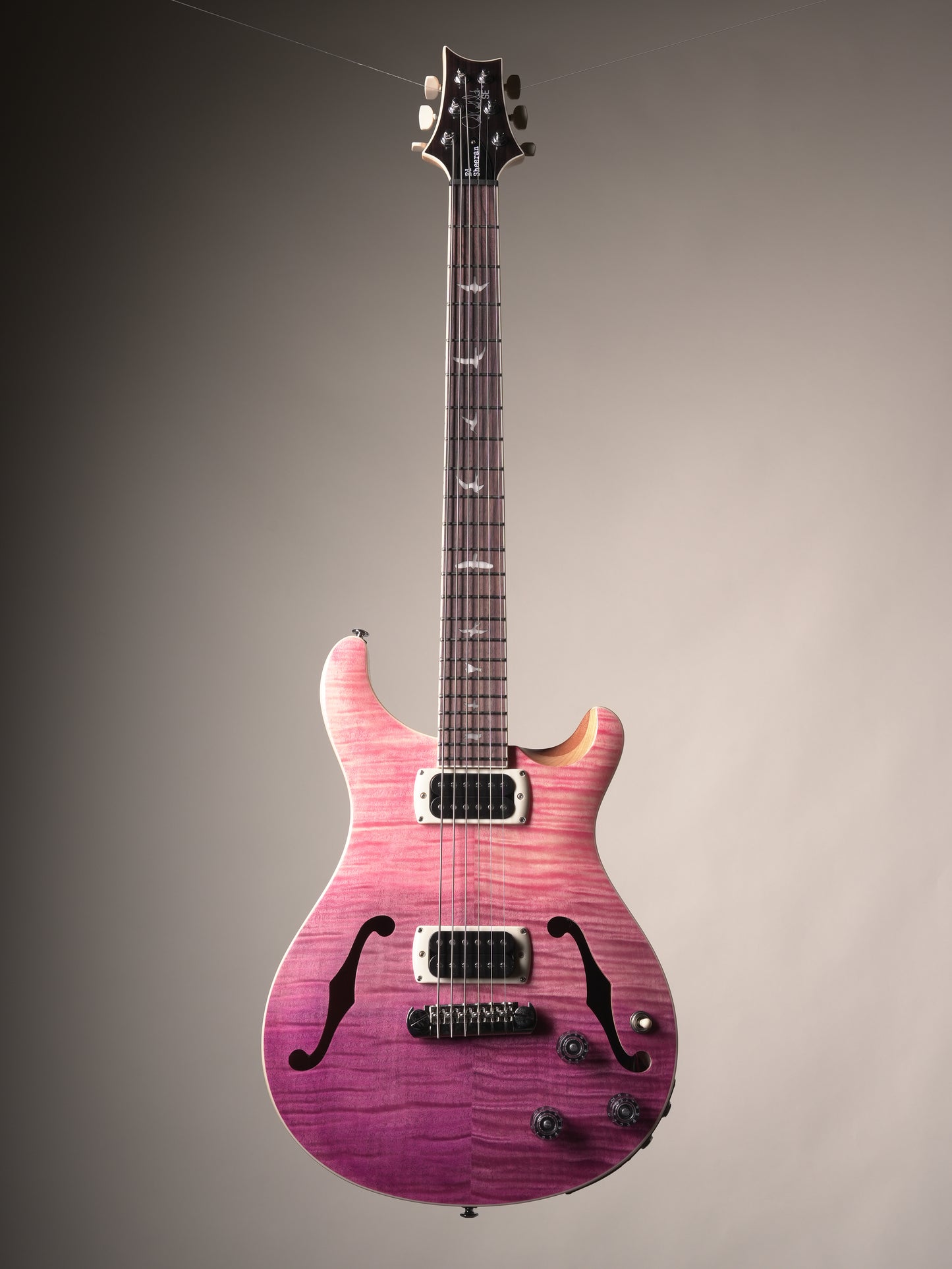 Paul Reeds Smith SE Ed Sheeran Hollowbody Electric Guitar w/ Piezo - Pink Hombre, incl. gig bag
