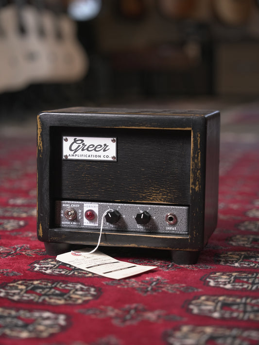 Greer Amps Mini Chief 3 Watt Tube Guitar Amplifier Head - Silver Hammered Standard Chassis