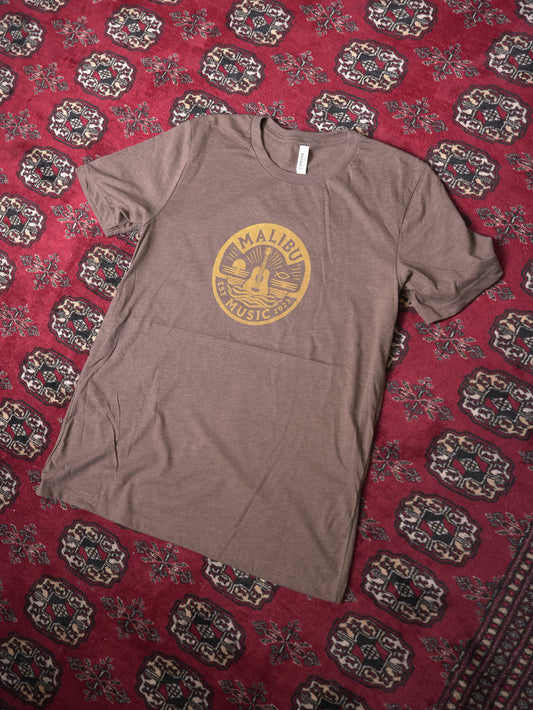 Malibu Music Round Logo T-Shirt - Brown