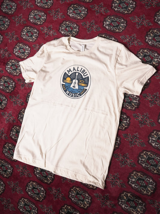 Malibu Music Round Logo T-Shirt - Cream
